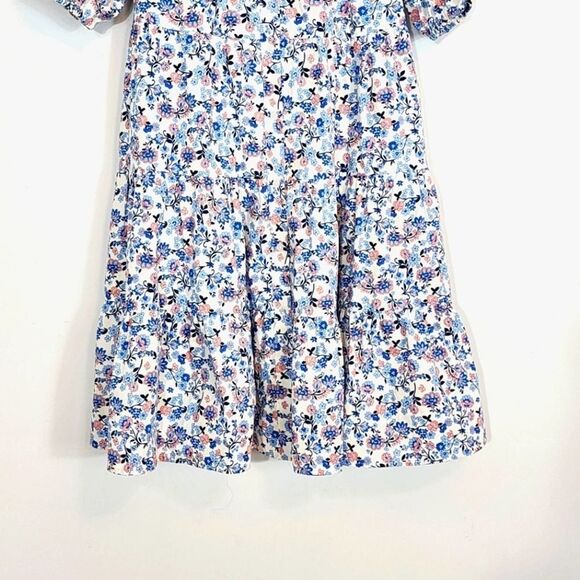 NWT Eliza J Floral Button Front Tiered Puff Sleeve 100% Cotton Shirt Dress SZ 0 - Picture 5 of 10